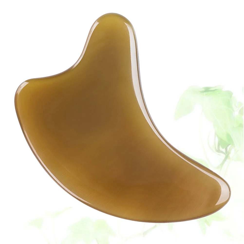 

1 шт., скребок Гуаша с бычьим рогом, 5 мм, гладкий край, массажный инструмент для лица и тела, для дома, путешествий, портативная обезболивающая скребковая доска