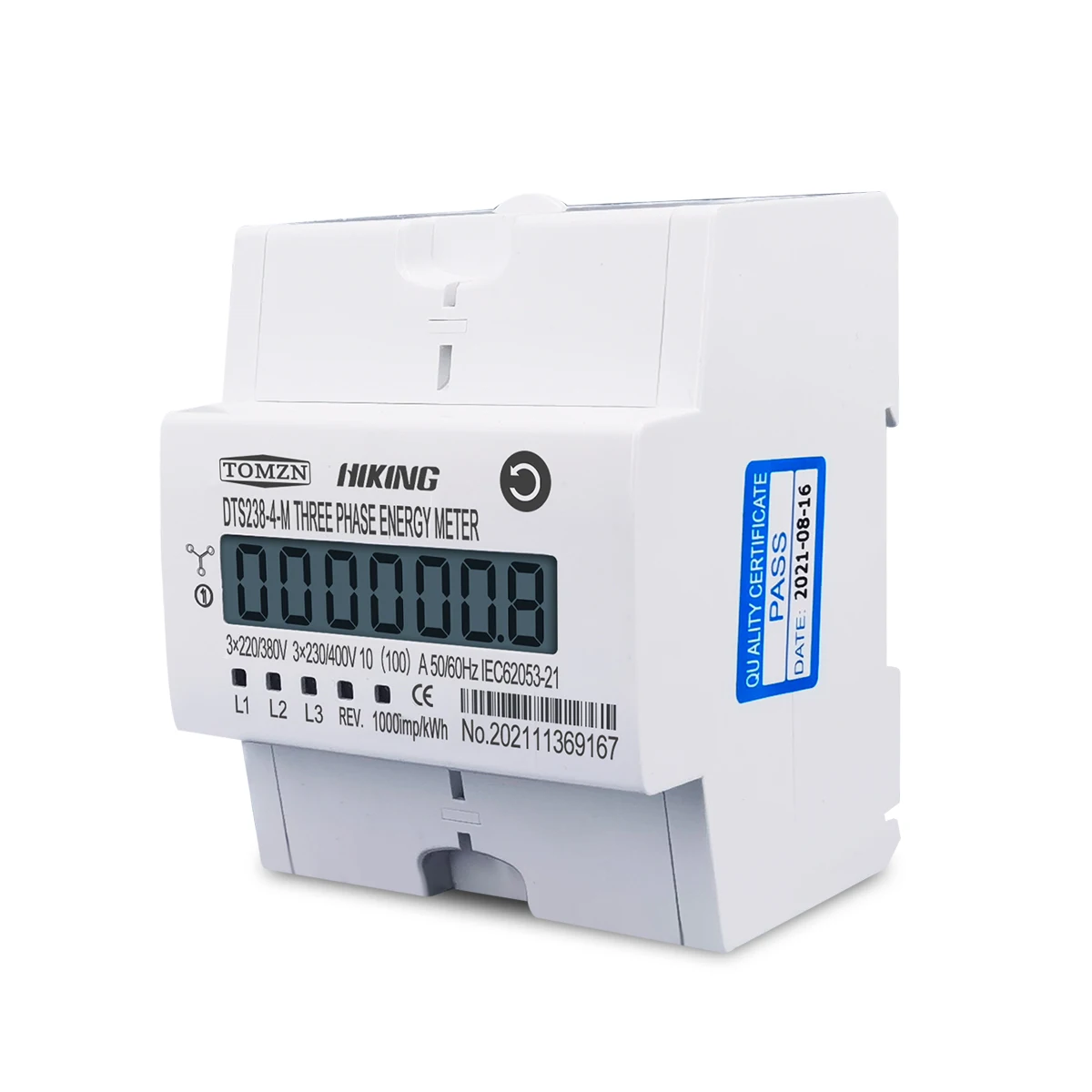 TOMZN 4P 10-100A three phase Din rail KWH Watt hour din-rail energy meter LCD 3*230/400V 3*120/208V 3*220/380V 50/60Hz