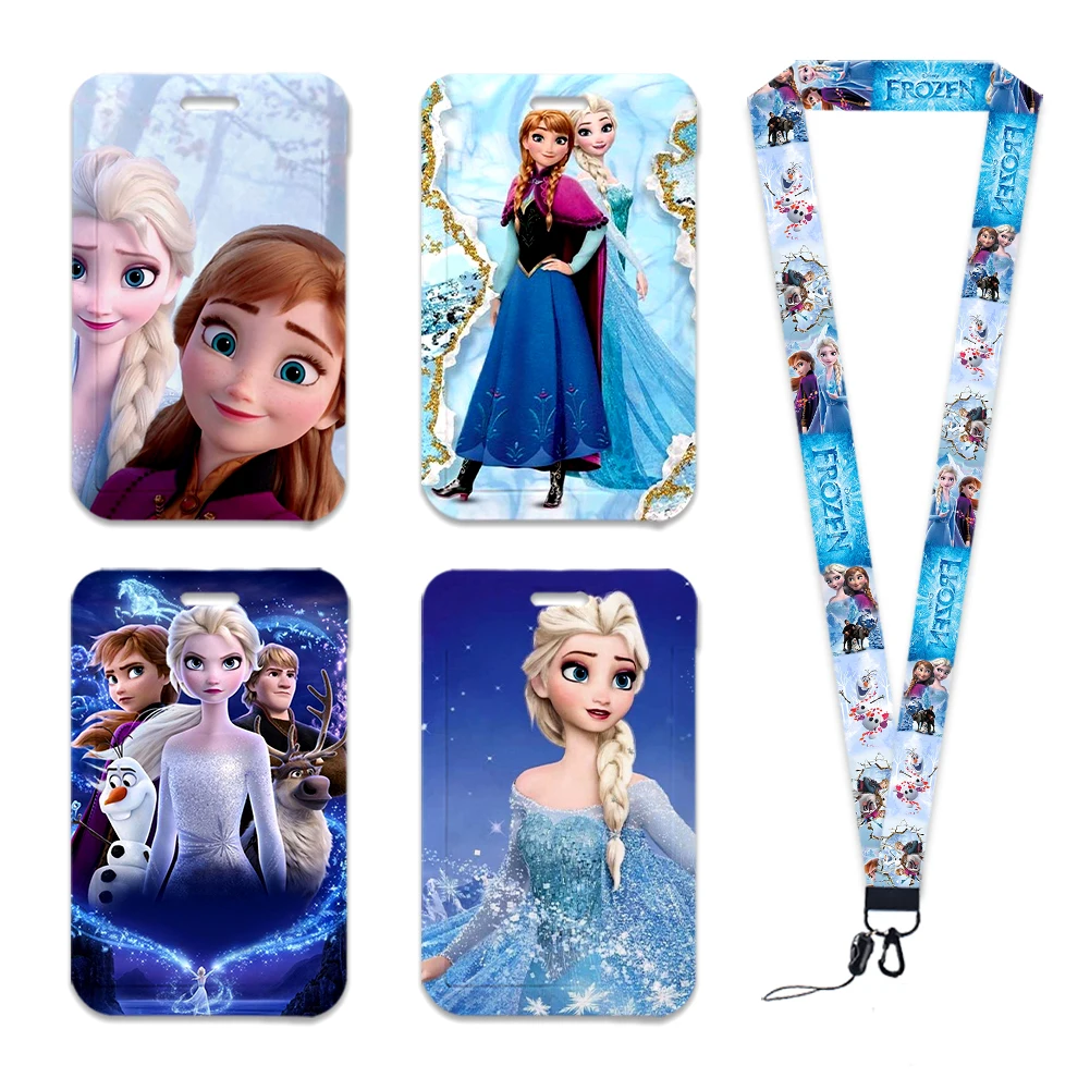 

Frozen 2 Elsa Princess Anna Olaf Lanyards For Id Credit Card Cover Pass Mobile Phone Charm Neck Straps Badge Holder Gifts