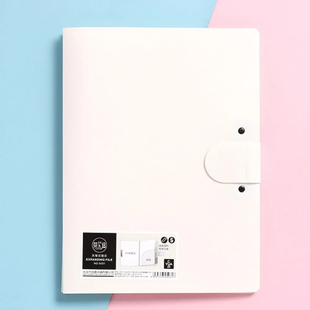 8 Pockets Expanding File Folder A4 Multi-layer File Organizer Portable with Clipboard Document Storage Bag School Supplies