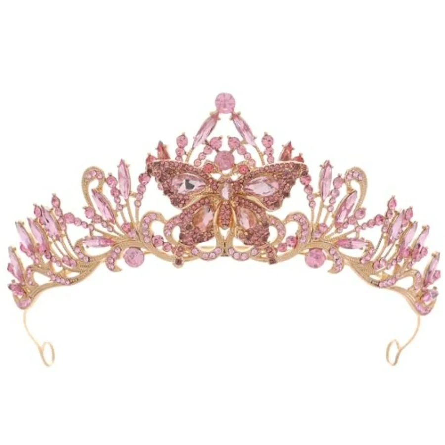 

Butterfly Queen Crown for Women - Rhinestone Crowns for Wedding Bridal Prom Hair Accessories Halloween Headwear