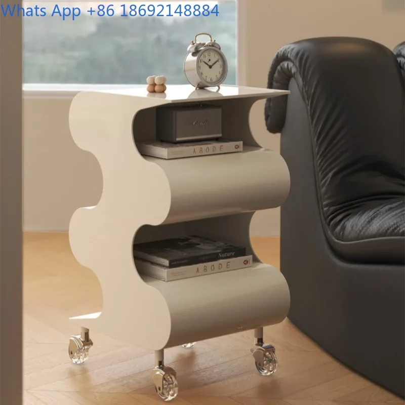 Table d'appoint de canapé, chariot mobile en plastique, meuble de chevet Vintage créatif, rangement, Table d'appoint transparente de Style Ins