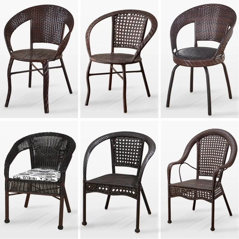 Rattan chair single elderly chair rising chair back bedroom simple leisure  single rattan  woven rotating