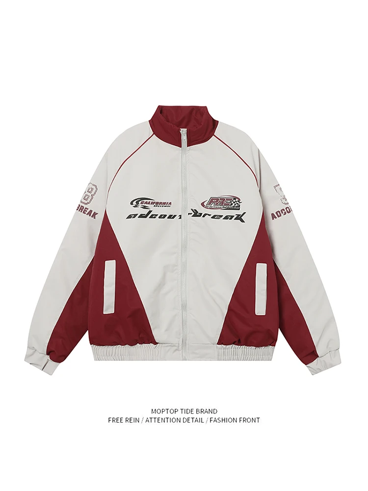 

Зимнее хлопковое джет Thiened, мужское модное брендовое американское ретро-цветное мотоциклетное пальто для пар, молодежное пальто из полиэстера