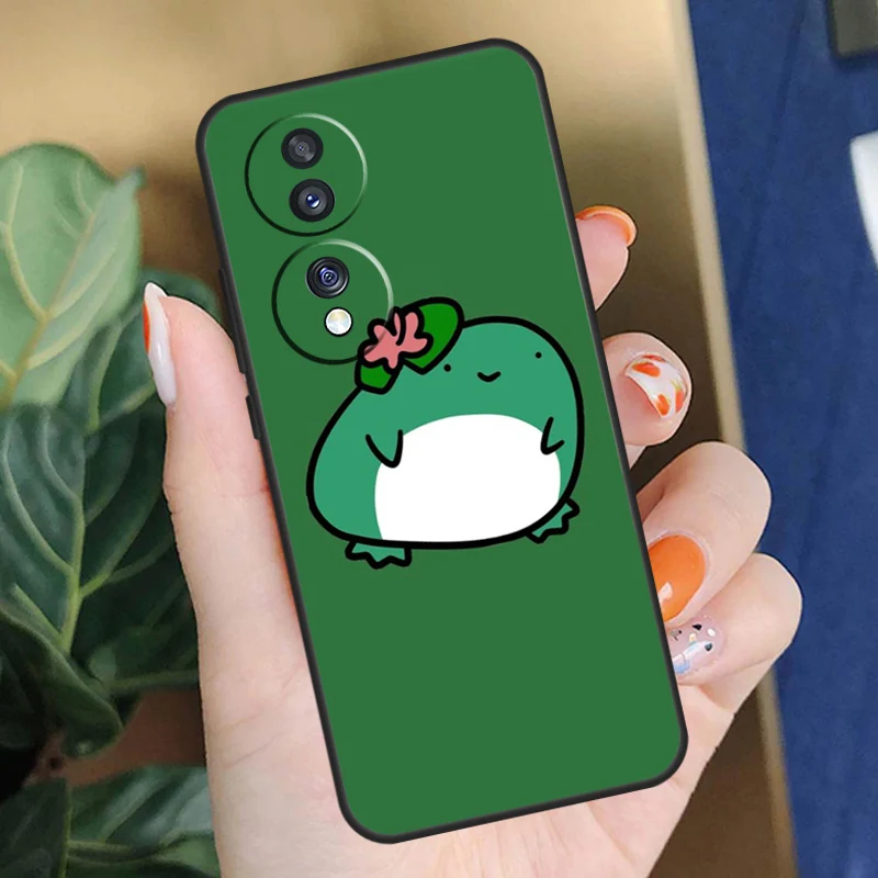 mushroom frog Cartoon Phone Cover For Honor X9a X8a X7a X6a X7 X8 X9 8X 9X Magic 5 Pro Honor 70 50 90 Lite Case