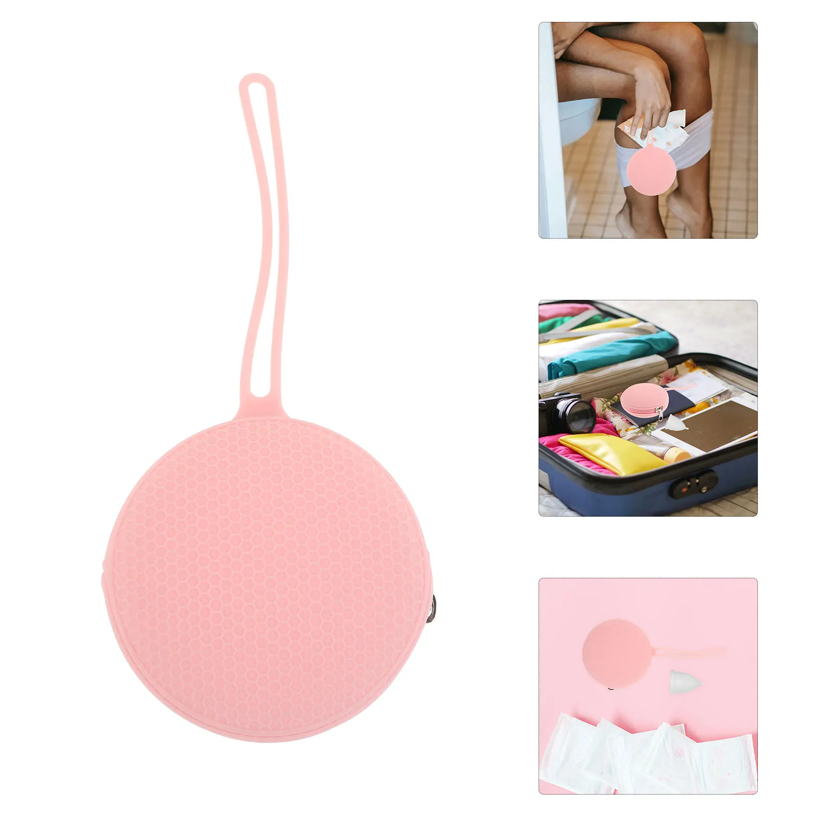 

Portable Menstrual Cup Holder Leak-Proof Silicone Case with Zipper for Travel Office Outdoor Menstrual