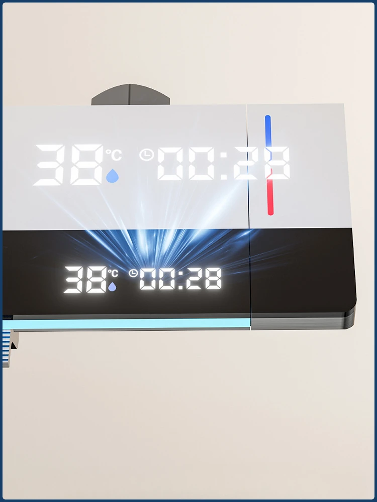 Juego de ducha de lujo con pantalla Digital inteligente, llave de Piano montada en la pared para baño, salida de agua de 4 vías, sistema de grifo de ducha tipo lluvia