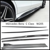 Carbon Fiber Side Skirt Lip Spoiler For Mercedes Benz C Class W205 C180 C200 C260 C300 2015-2019 Auto Modification Splitter