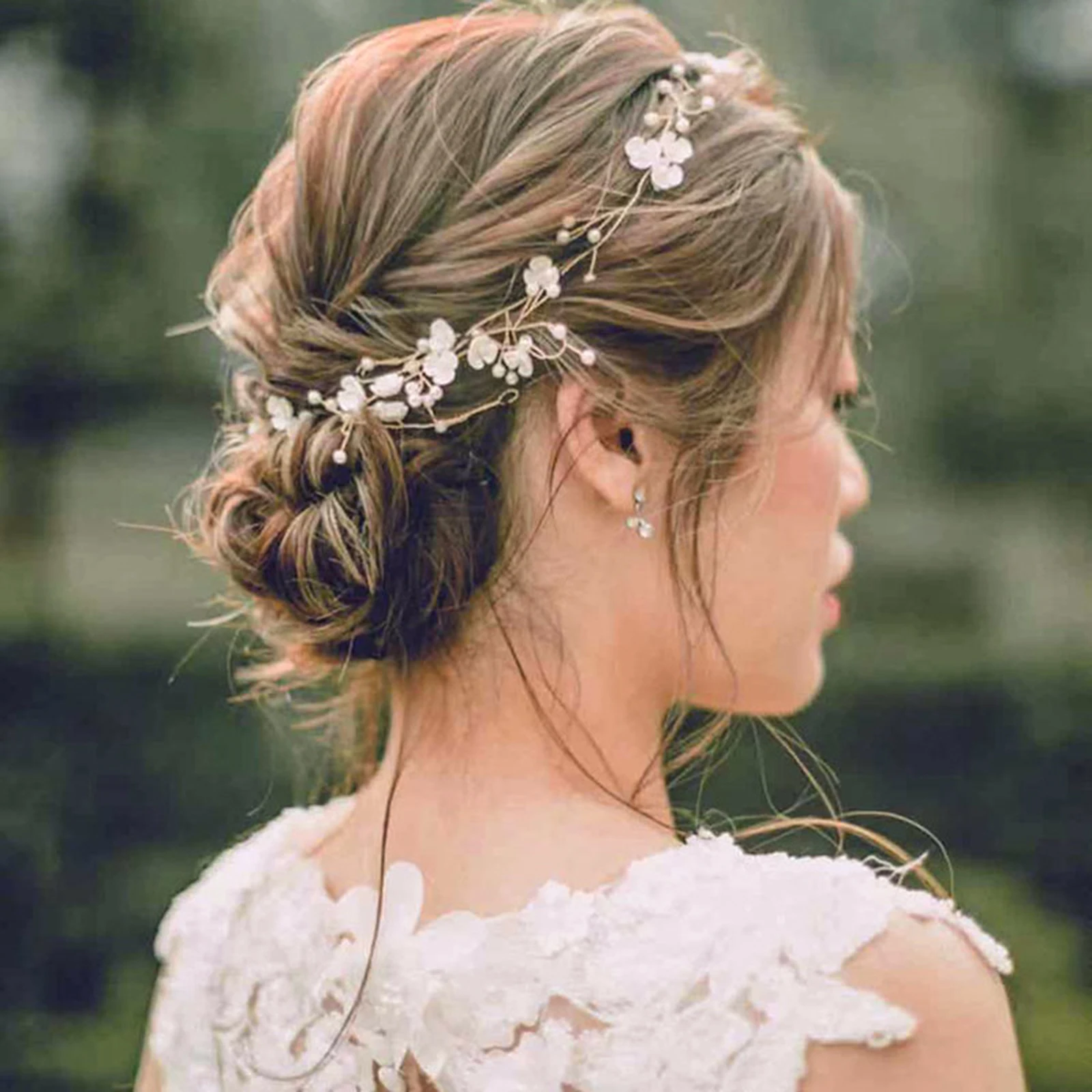 

Pearl Flower Bride Headdress Hair Accessories Zinc Alloy Artificial Flower Girl Headb Pearl Wedding