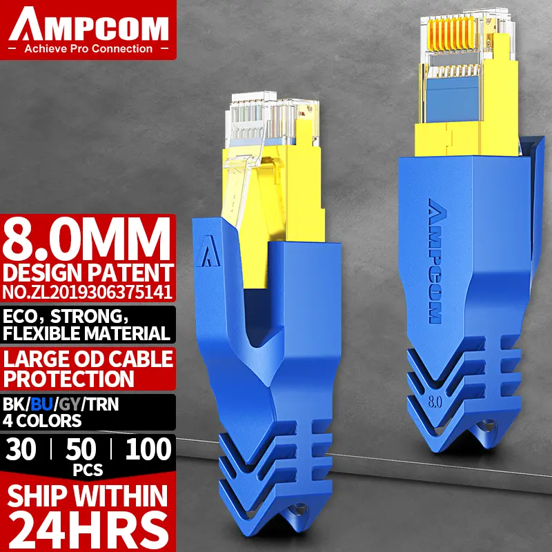 AMPCOM RJ45 Ethernet Network Cable Strain Relief Boots Cable Connector Plug Covers for CAT8 CAT7 CAT6A CAT6 CAT5E CAT5 - Image 12