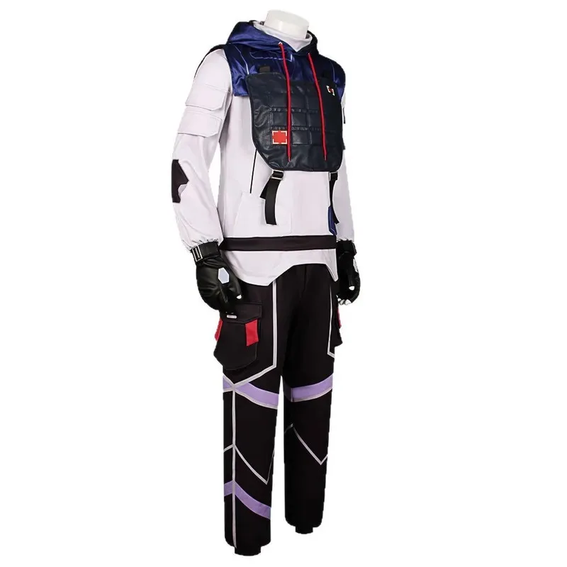 ISO تأثيري لعبة VALORANT زي شعر مستعار هالوين أنيمي الملابس الموحدة sk;m1