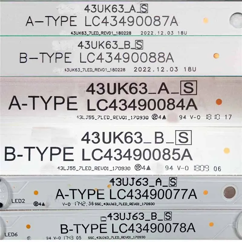 LED Backlight Strip For 43UM7020PLF 43UM7090PLA Bars For Innotek DRT 43inch 430MB_A-Type LED_ARRAY_Rev0.0 3PCM00790A Tapes