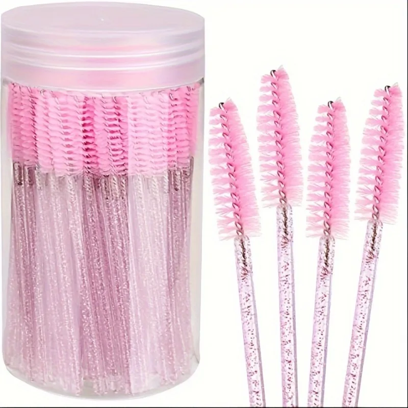 50 PCS Disposable Eye Black Brushes, Travel Eyeliner Brushes, Makeup Accessories, Eye Black Extension Brushes, Eyebrow Brushes