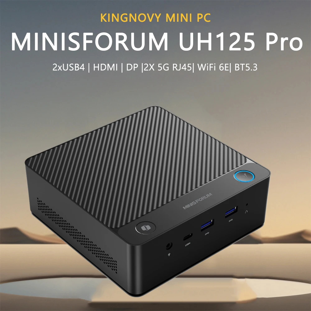 MINISFORUM UH125 Pro Mini PC Ultra 5 processore 125H Micro Computer 2x USB4 | HDMI | DP Intel Arc Graphics Copilot compatibile AI PC