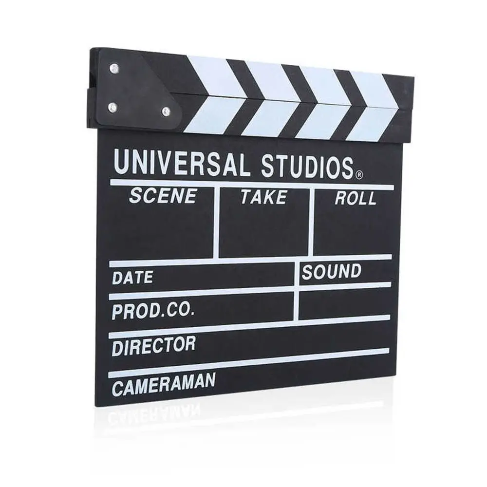 Director Video Scene Clapperboard Wooden TV Movie Cinema Clapboard Photography Prop for Vlog Recording Hanging Decor