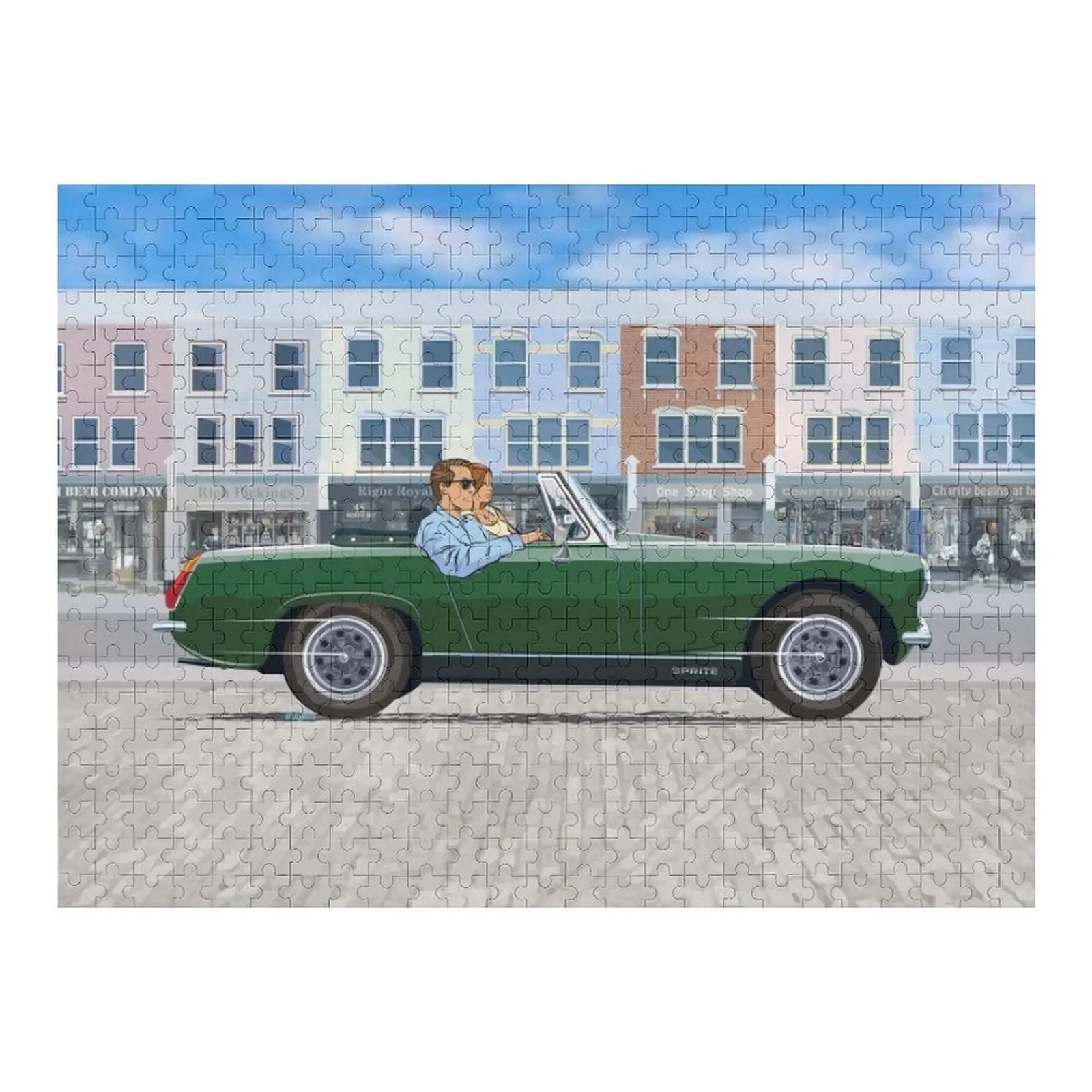 

British Racing Green colour Austin Healey Sprite mk4 Jigsaw Puzzle Wooden Name Custom Personalized Wooden Decor Paintings Puzzle