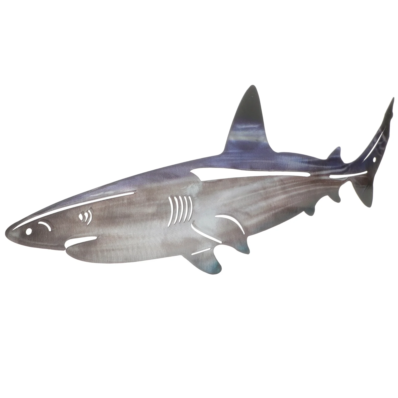 

Stainless Steel Shark Wall Art Decor Shark Shaped Metal Hanging Ornament For Home Living Room Office Bar Garden Outdoor Wall