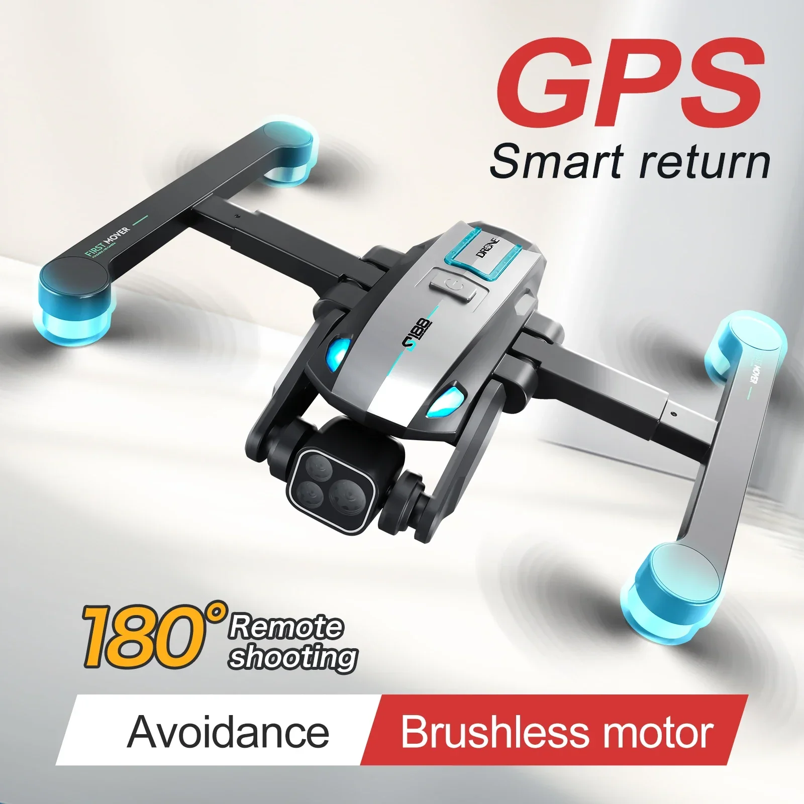 S188 GPS Rc Drone 4K HD Dubbele camera Elektrische bediening 180 °   Professionele 5G luchtfotografie Obstakel vermijden borstelloos