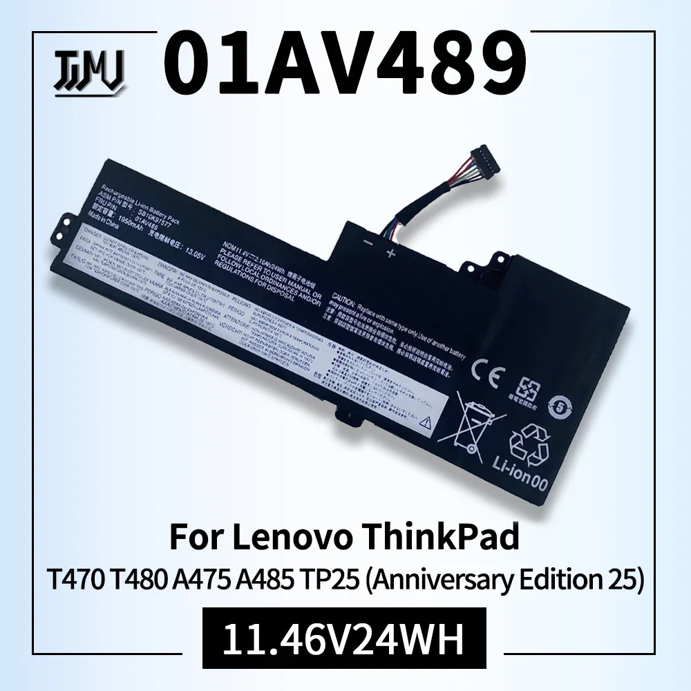 

01AV489 T470 T480 Laptop Battery for Lenovo ThinkPad A475 A485 TP25 Series 01AV421 01AV420 SB10K97578 01AV419 SB10K97577 24Wh