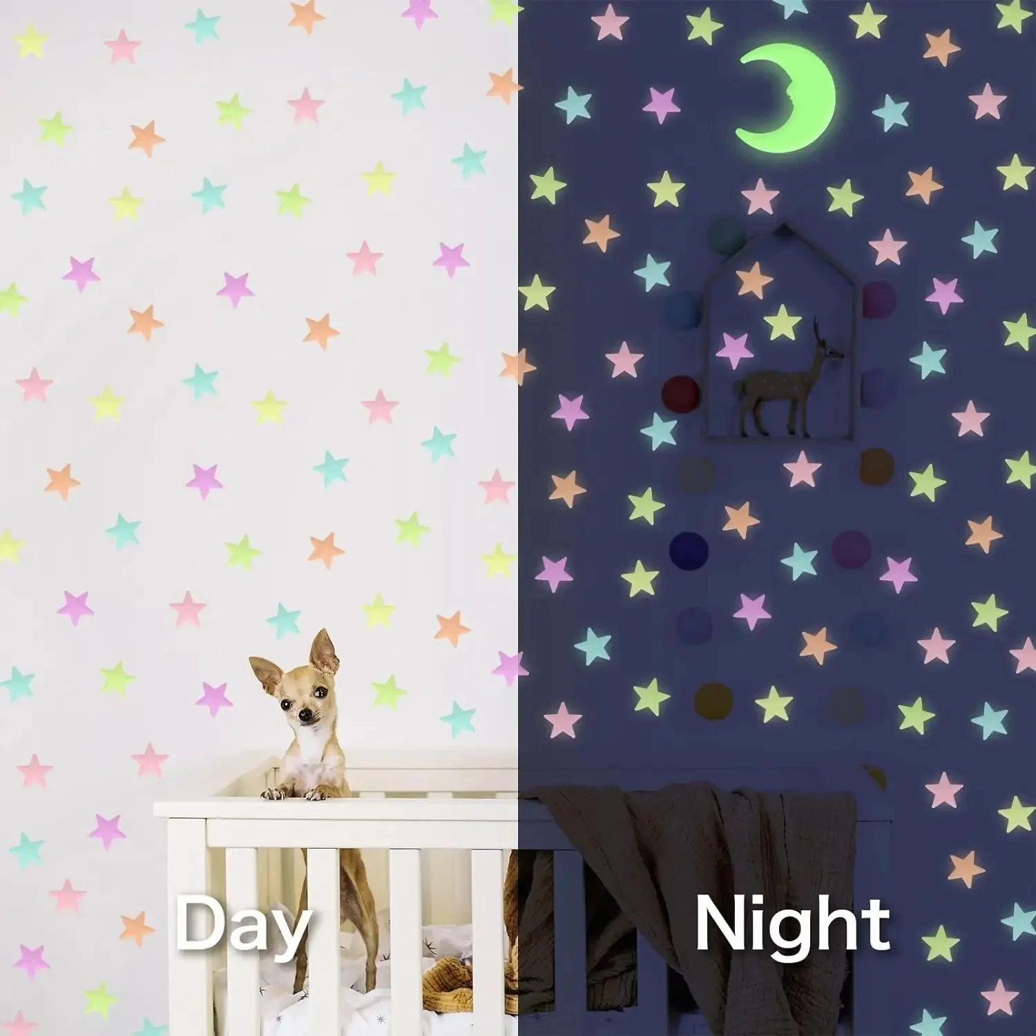 3D Glowing Star Stickers Stars Shining in The Dark Children\'s Baby Rooms Bedrooms Ceilings Home Decor Fluorescent Stickers