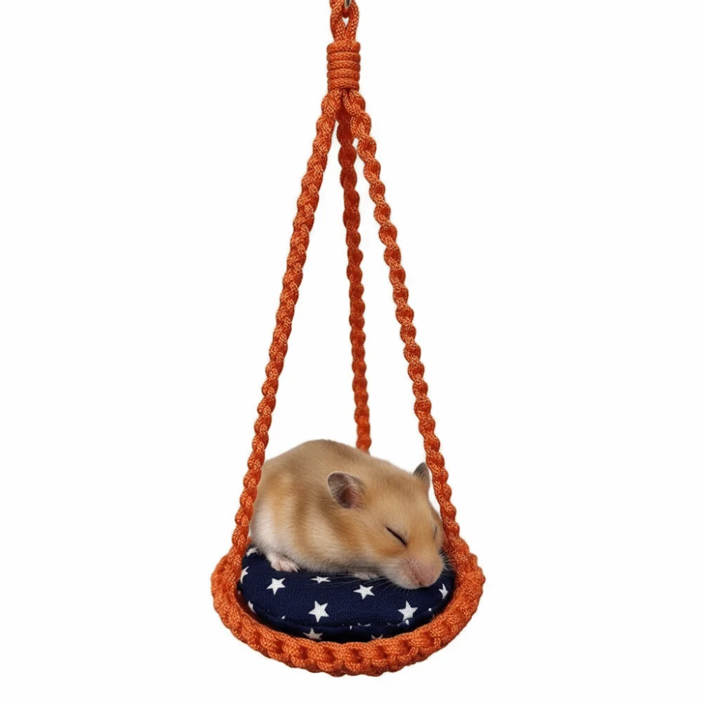 

Nylon Hanging Hamster Hammock Swing with Pad Comfortable Hanging Squirrel Sleeping Swing Soft Pet Bed Swing Guinea Pig Nest