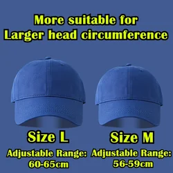 XXL Big Size Baseball Caps Solid Big Head Brushed Soft Cotton Extra Large Size Low Profile Golf Hats Women's OverSize Cap Men