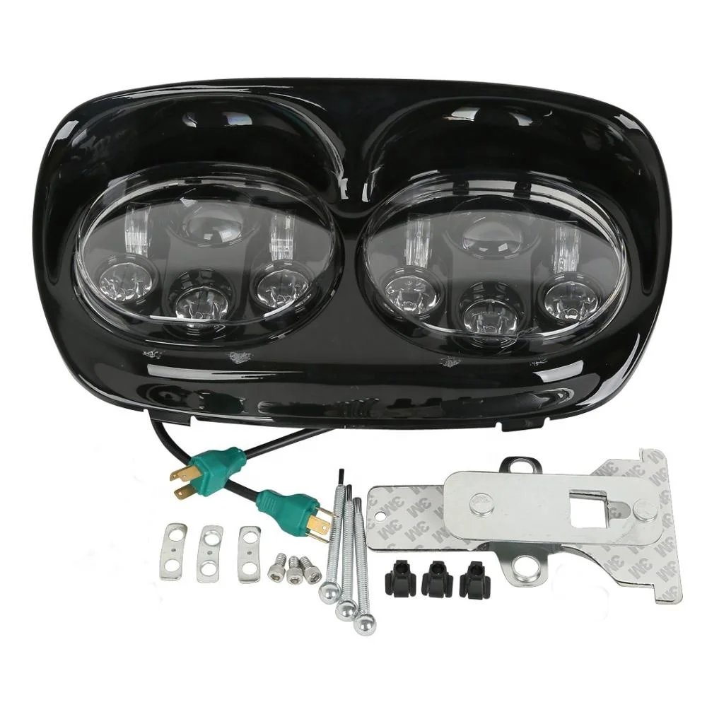 Road glide double headlights 5.75 inch led   motorcycle  for harley road  '98-'13