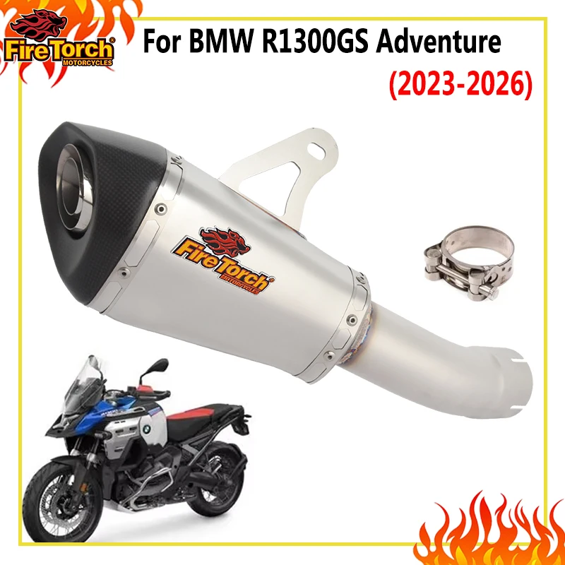 

For BMW R 1300 GS Adventure R1300GS ADV 2023 2024 2025 2026 Motorcycle Exhaust System Mid Link Pipe Escape Carbon Fiber Muffler
