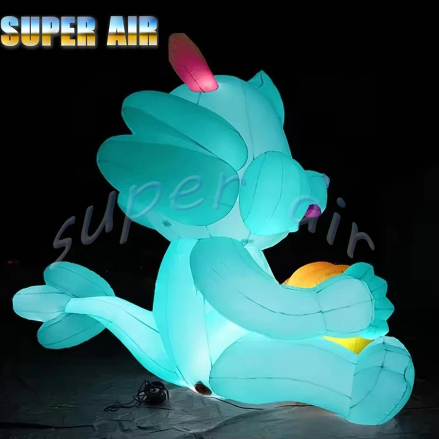 Venta directa de fábrica, bonito modelo de dibujos animados, modelo de mascota inflable, dragón de dibujos animados inflable para fiesta