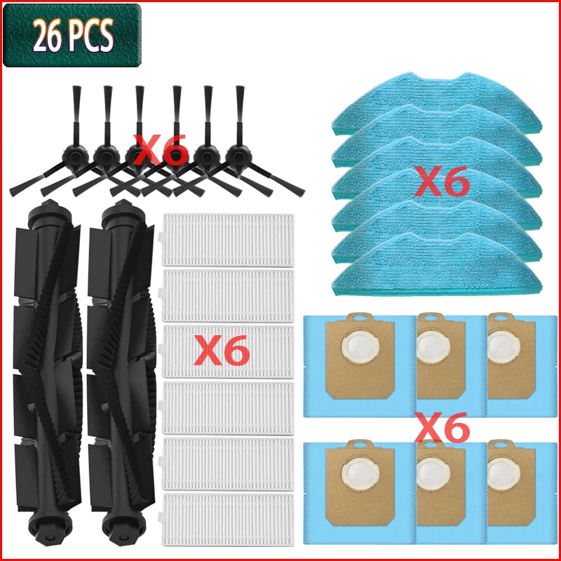 Main Side Brush Dust Bag Filter Mop Cloth For Philips 3000 Series XU3000/01/02, XU3100/01, XU3110/02 Accessories Replacement