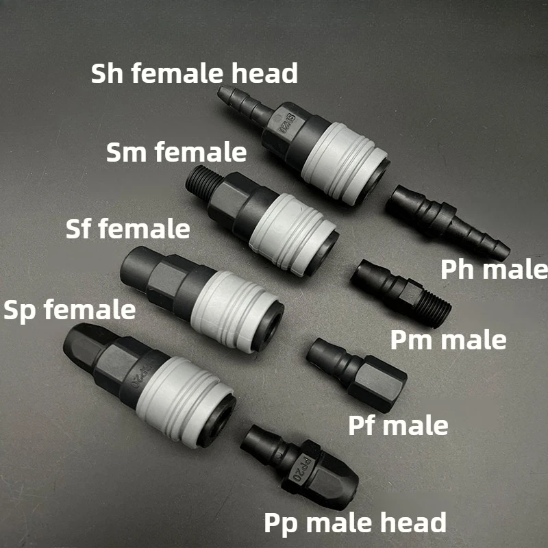 5PCS Quick Disconnect Male Female Air Connector Self-Locking for Pneumatic Systems, Pumps and Compressor Accessories