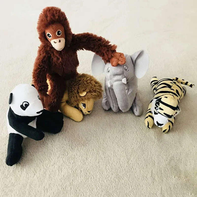 YIJA DJUNGELSKOG Pongo Orangutan Monkey Lion Tiger Panda Elephant Plush Toy Stuffed Doll Cartoon Animal Boy Girl Friend Gift 1pc