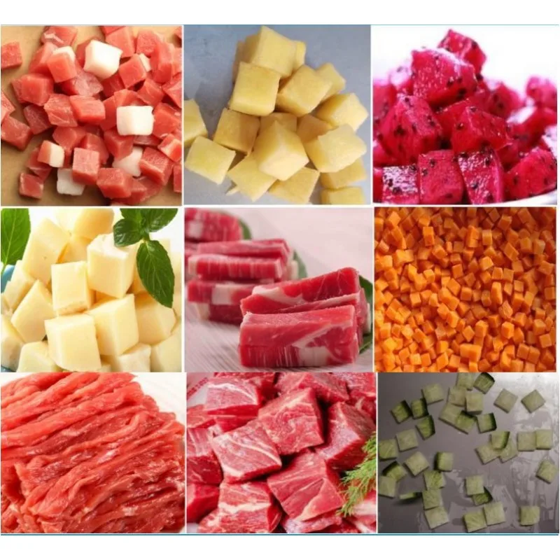 Auto Frozen Meat Cube Cutting Machine High Efficiency Meat Dicing Equipment for Beef Jerky Bacon Ham Sausage Processing Line