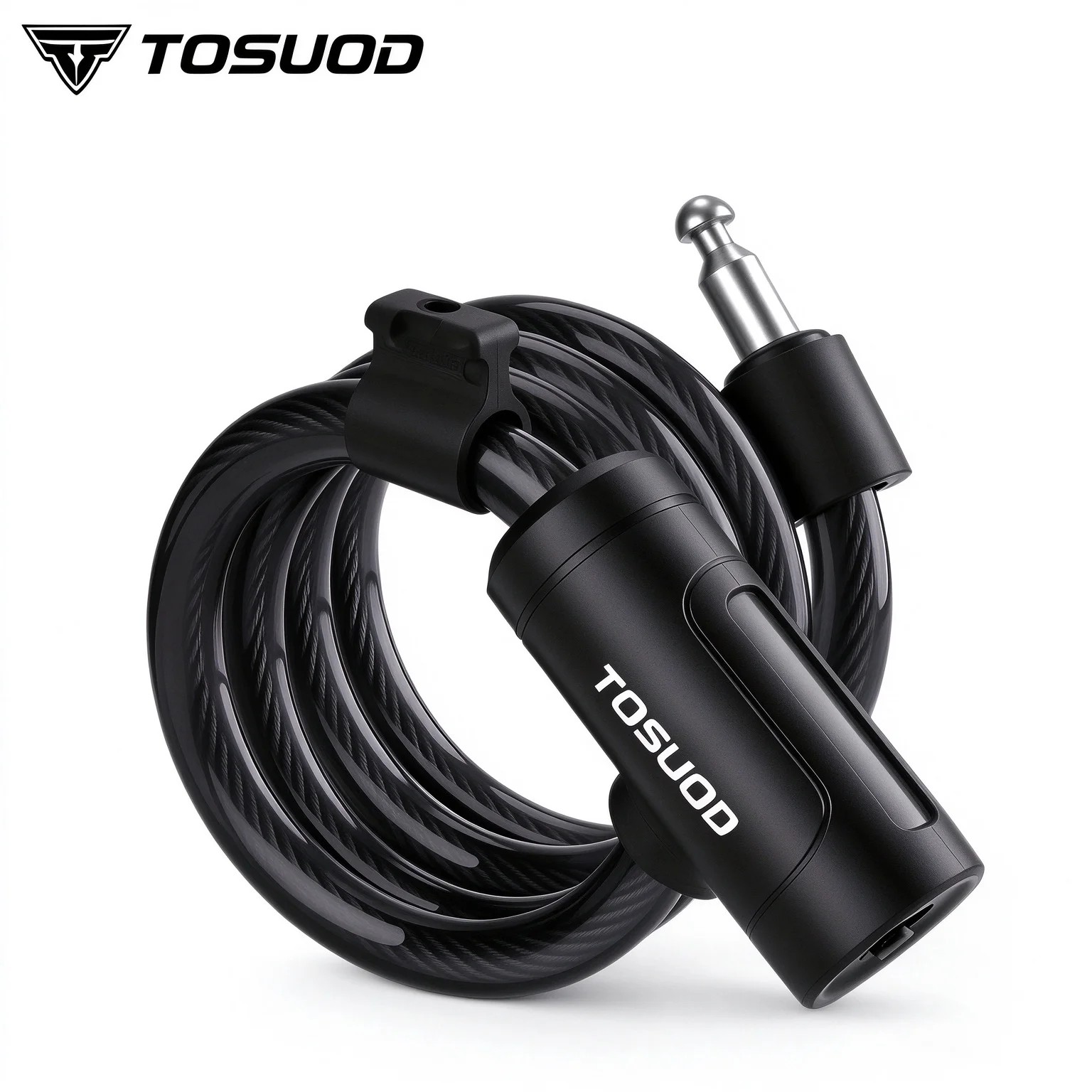 TOSUOD Bicycle Cable Lock Anti-theft Steel Wire Lock with 2 Keys, Portable Bike Lock for Mountain Road Bicycle Helmet