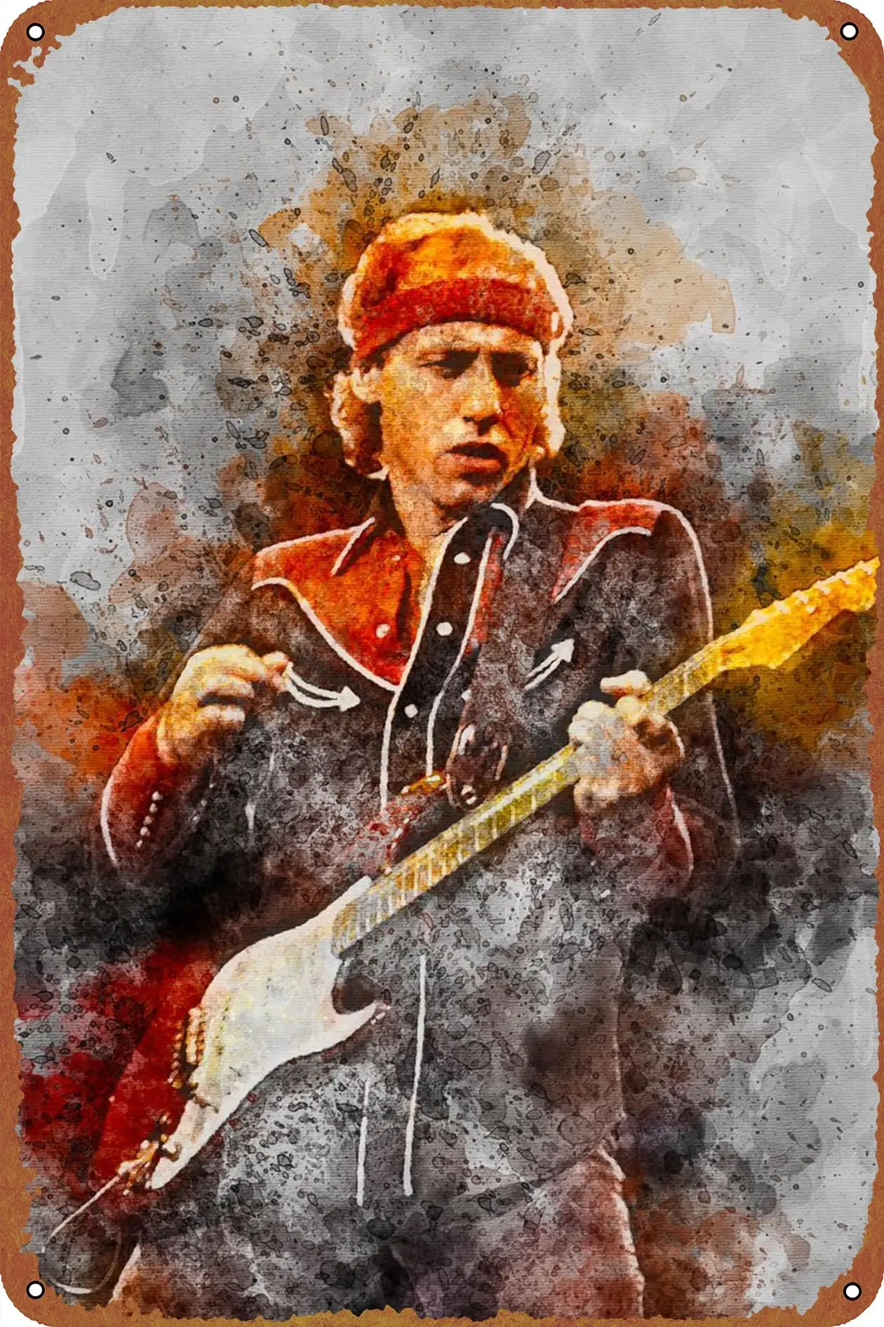 Mark Knopfler Music Posters Tin Signs Retro Metal Movie Tins for Bar Pub Home Cafes Wall Decor, 8X12 Inch (20X30 CM)