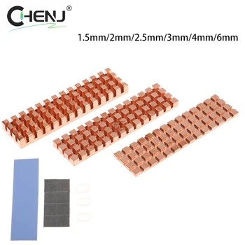 Radiador de Refrigeração do computador com dissipador térmica Pad, PC Acessório, Notebook SSD dissipador de calor, M.2 2280 PCI-E NVME, Cobre, 1 Conjunto