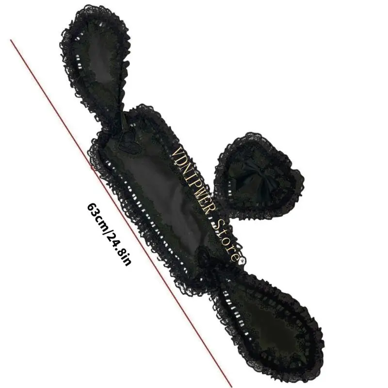 adorkable Rabbits Lace Headpiece for Pross Hirtbands Hairbands Fun head easter hair for children d08e