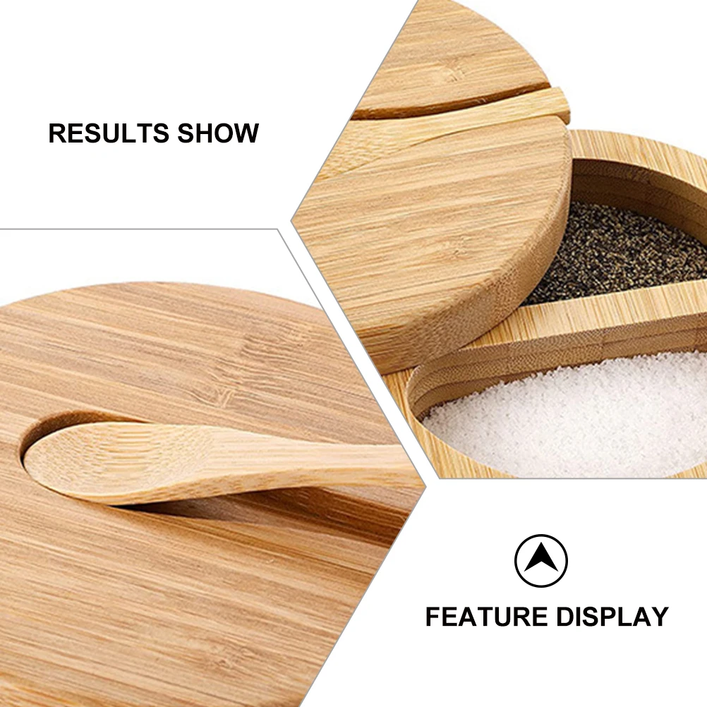 

Bamboo Seasoning Jar Spoon Kitchen Supply Condiment Pot Spice Container Practical Household Item Easy Clean Reusable