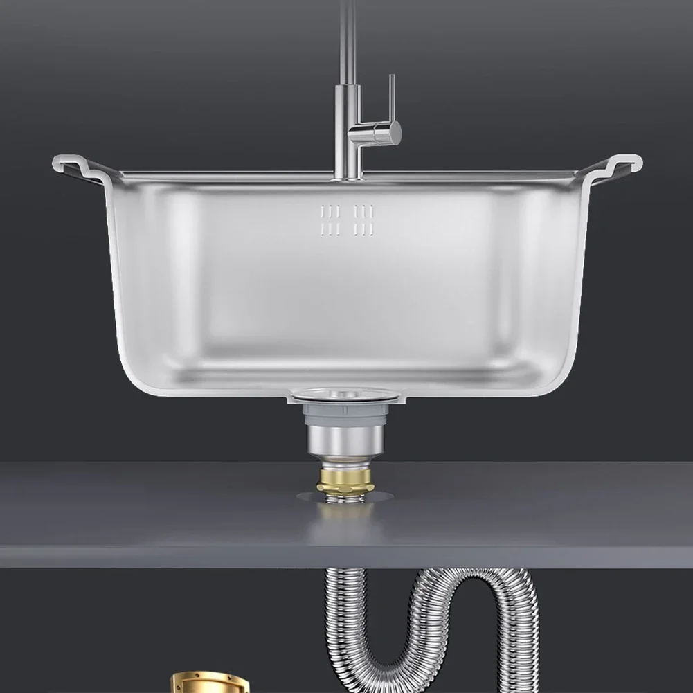 40/60cm Sink Connection Stainless Steel Siphon Waste Drain Flexible Pipe Hose Flexible And Heat Resistant Wash Basin Drainer