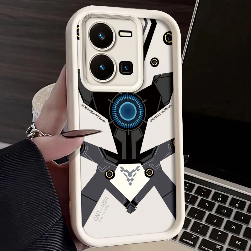 Mechanical Armor Painted Phone Case For Vivo Y35 Y 35 Silicone Anti Drop Soft Cover Funda VivoY35