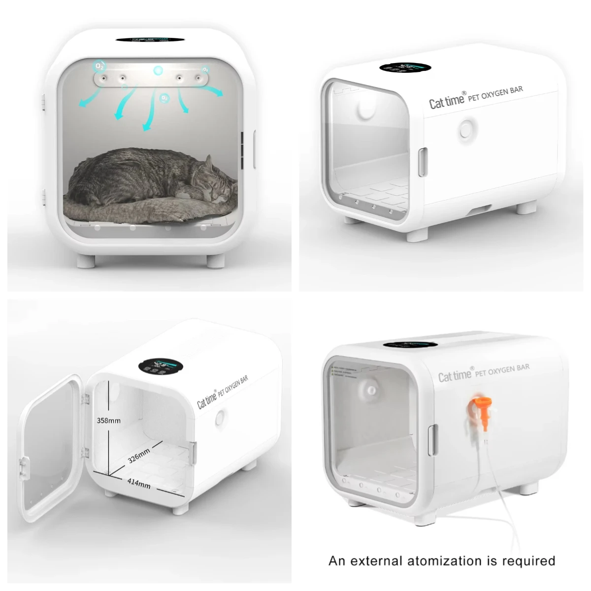 

JW In Stock Cheap Portable Dog Cat Puppy Pet ICU for Medical Veterinary Clinic Small Animal Use Oxygen Chamber