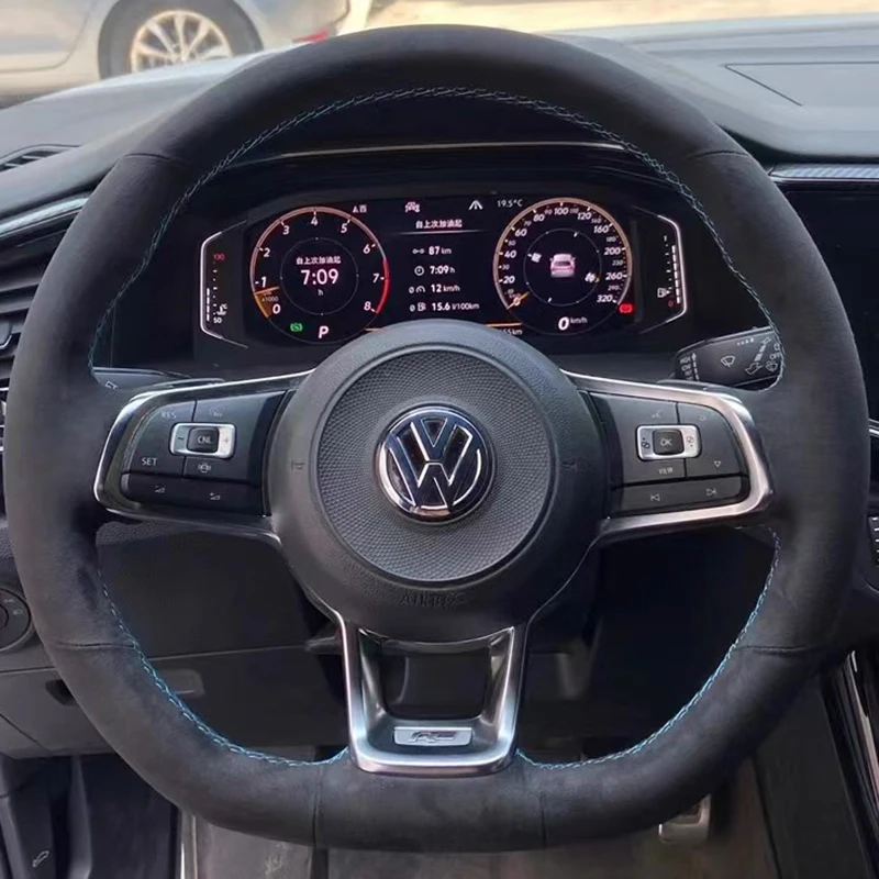 

For Volkswagen VW Golf 7 15-20 Tayron 19-22 VW Teramont X 19-20 Manual Sewing Car Steering Wheel Covers Car Accessories Suede