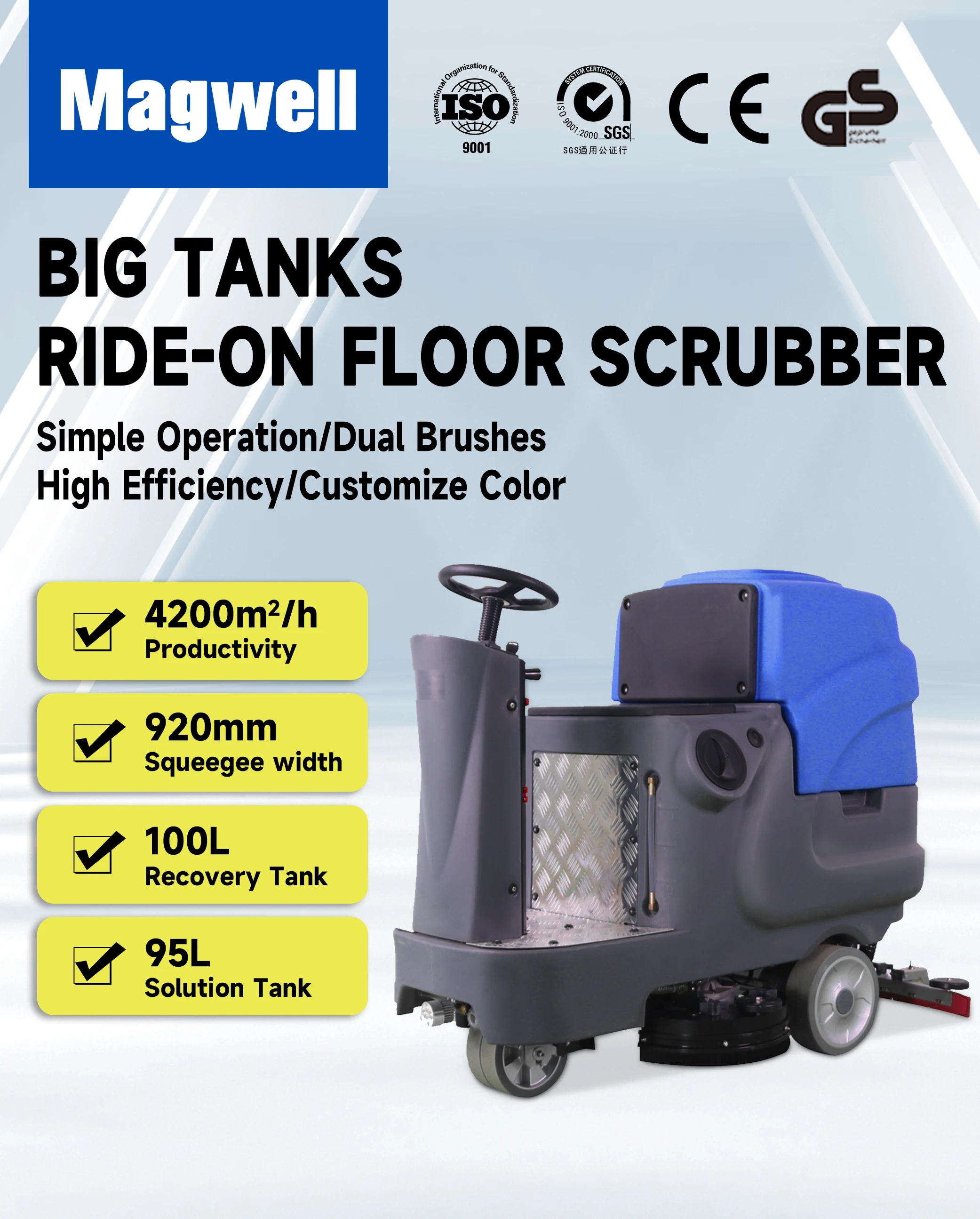 RD660 New Condition Auto Cleaning Machine Ride on Floor Scrubber for Supermarket Floor