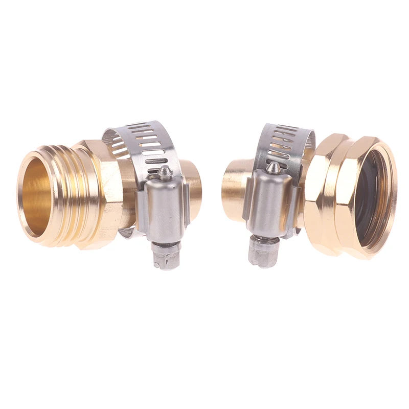 

New Garden Hose Repair Connector With Clamps For 3/4"-5/8" Aluminum Alloy Garden Hose Fitting Male And Female Hose Accessories