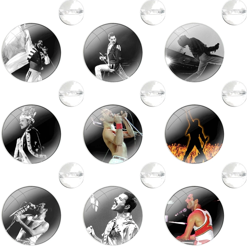 Freddie Mercury Picture Pins Badge Metal Brooches For Clothes Backpack Decoration gift