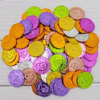 10/25/50pcs Plastic Pirate Coin Clown Pattern Kids Party Fake Treasure Festival Party Birthday Gift Children's Gold Coin Toys 3