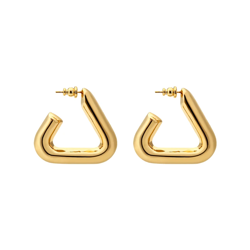 

VAROLE Triangular Geometric Hoop Earrings For Women Minimalist Fashion Jewelry Official flagship store