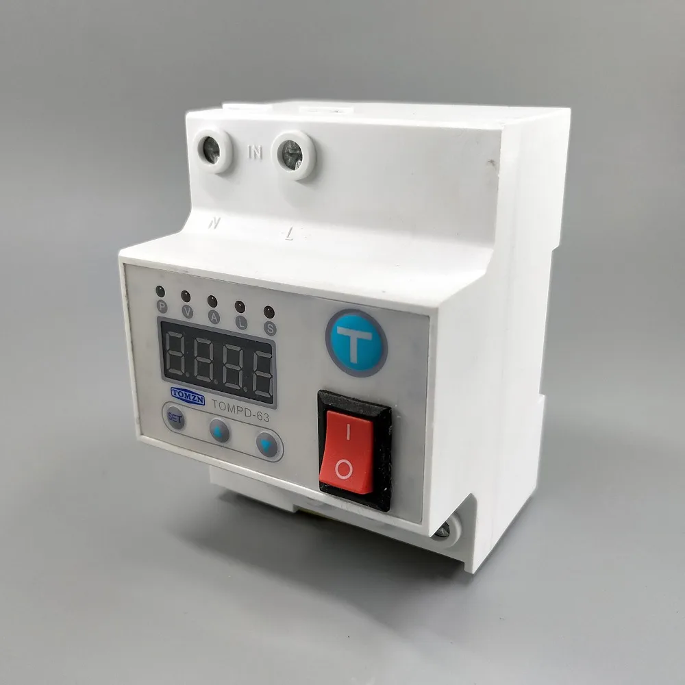 

63A Automatic reconnect circuit breaker with over and under voltage over current Leakage protection surge protect relay