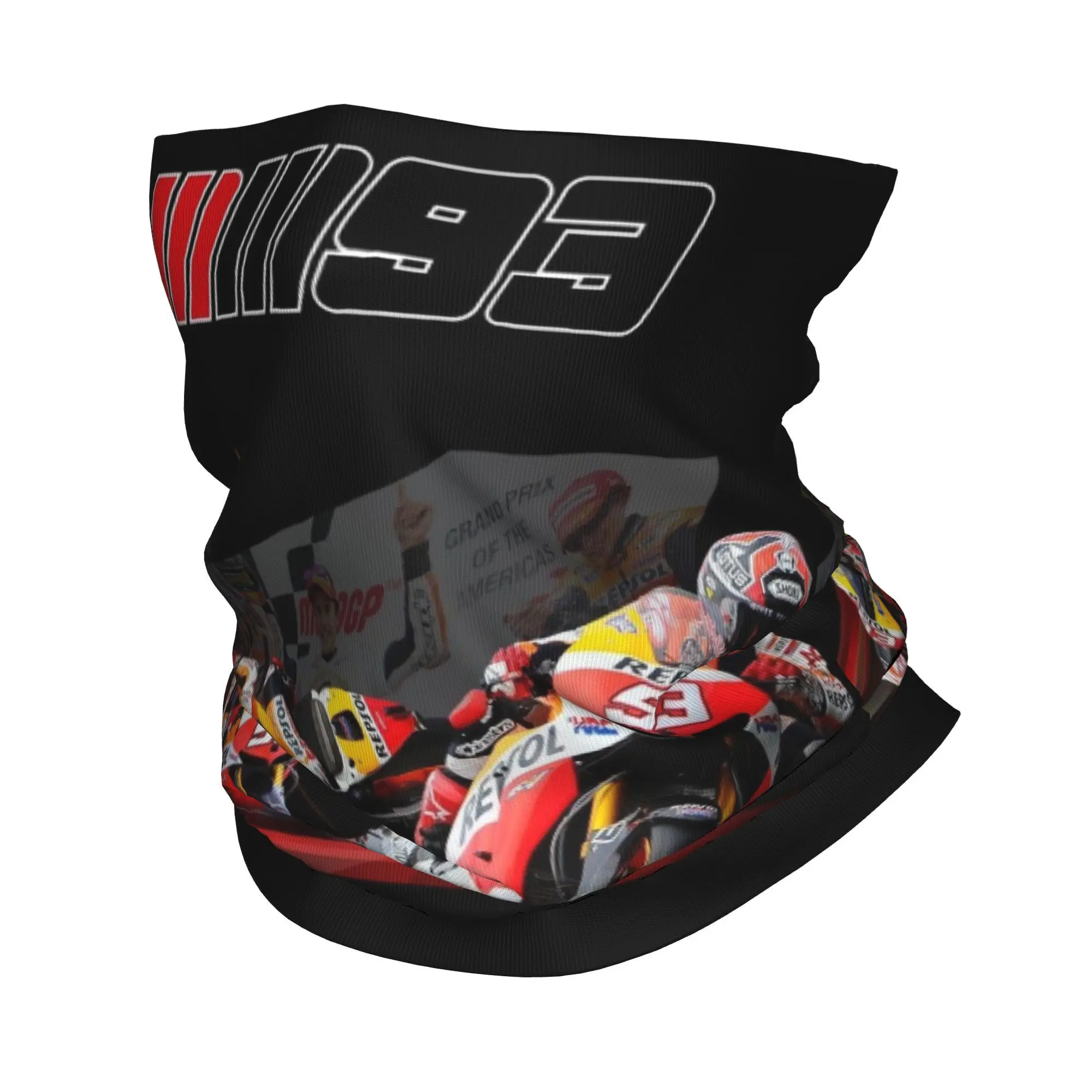 Custom Motorcycle Racing Marquezes  Bandana Neck Gaiter UV Protection Face Scarf Cover Men Women  Headwear Tube Balaclava