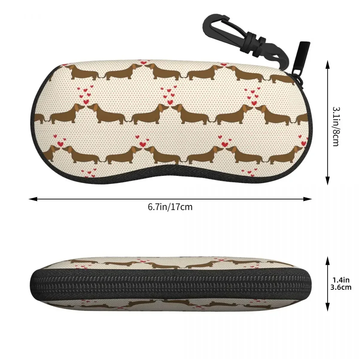 Custom Dachshund Sausage Dog Eyeglass Glasses Case Women Men Soft Animal Puppy Lovers Sunglasses Protective Bag